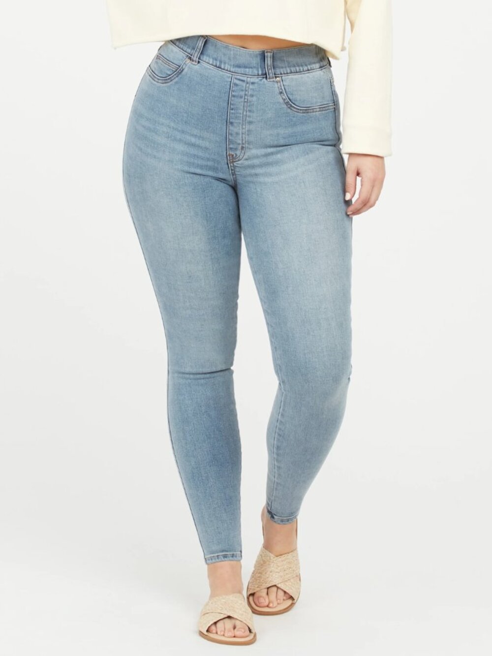 NWT Spanx Light Wash Skinny Jeans Size L